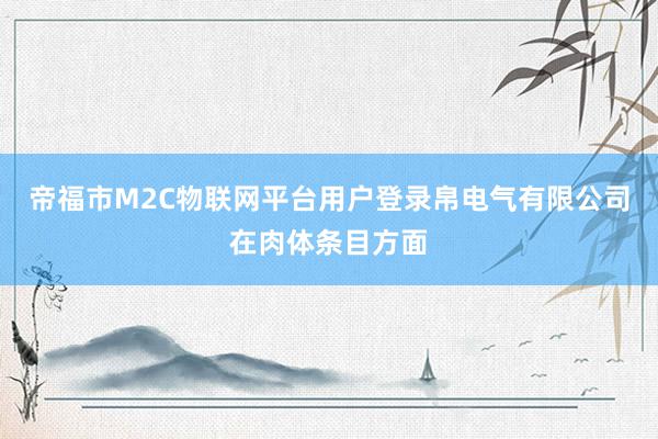 帝福市M2C物联网平台用户登录帛电气有限公司在肉体条目方面